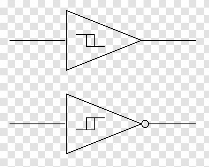 Schmitt Trigger Comparator Electronic Symbol Electronics Circuit - Point - Inverted Transparent PNG