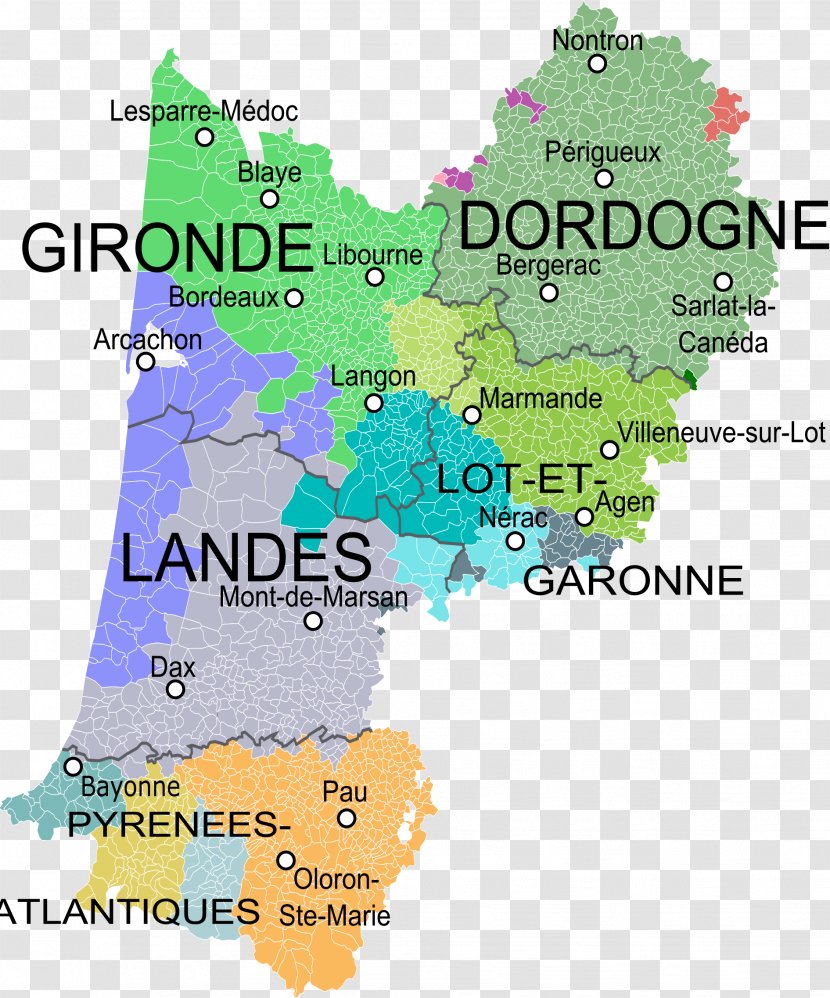 Landes Bordeaux Guyenne Libourne Map - Silhouette - Cartoon Transparent PNG