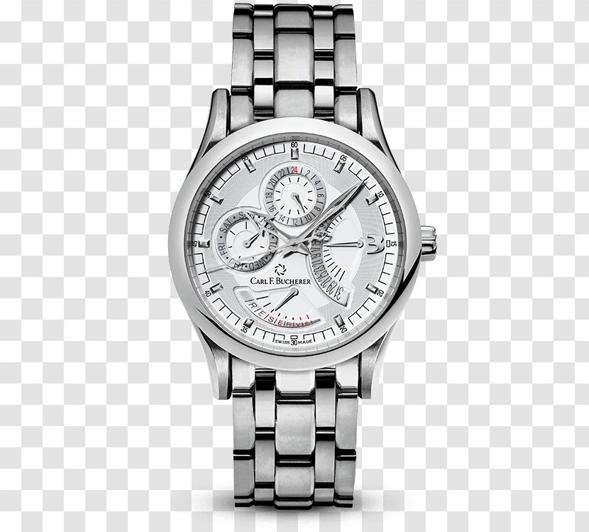 Automatic Watch Carl F. Bucherer Brand Clock - Silver - Up Transparent PNG