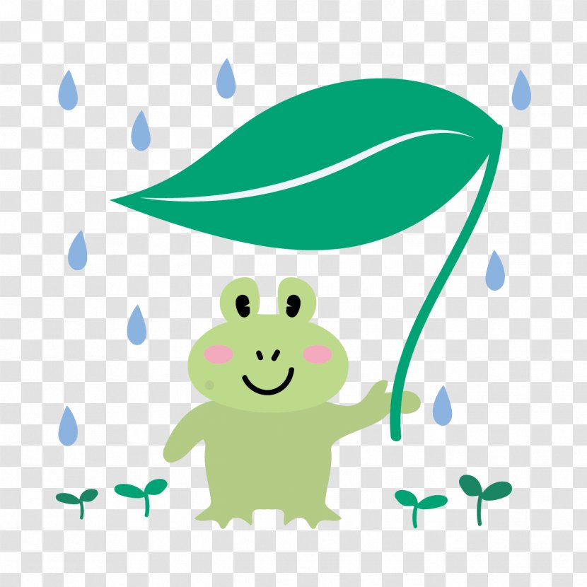Frog Illustration Rain Clip Art Umbrella - Plant Transparent PNG