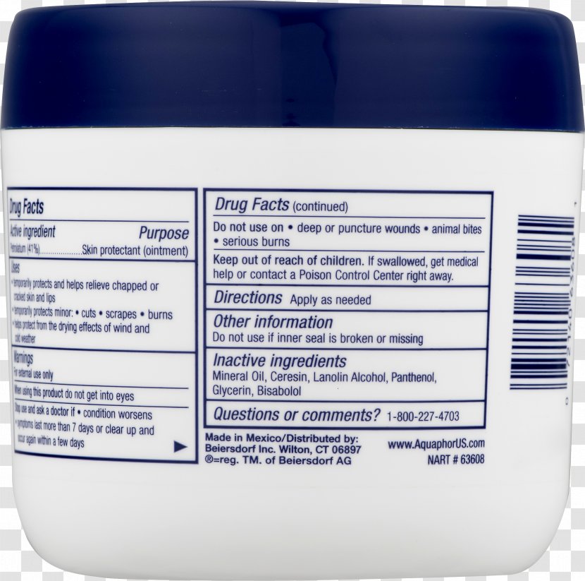 Lotion Eucerin Aquaphor Healing Ointment Skin Salve - Health Transparent PNG