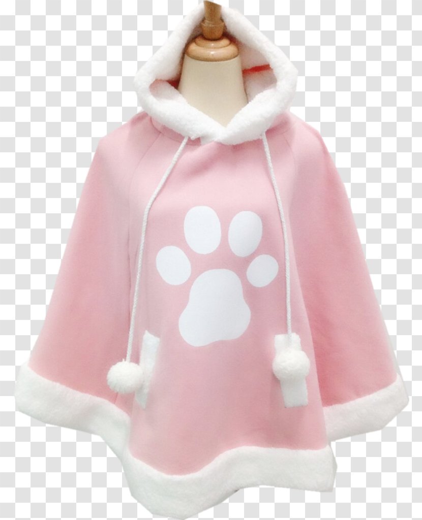 Hoodie Polar Fleece Cat Cloak Coat - Peach Transparent PNG