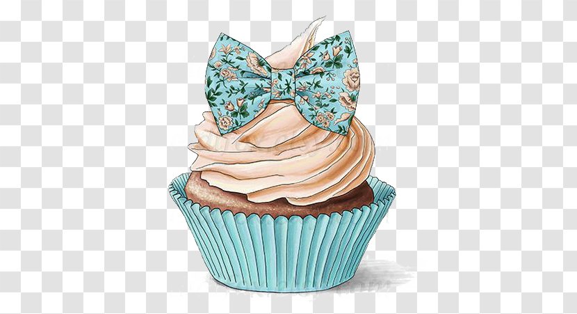 Cupcake Red Velvet Cake Milk Drawing Illustration - Buttercream - Cup Transparent PNG