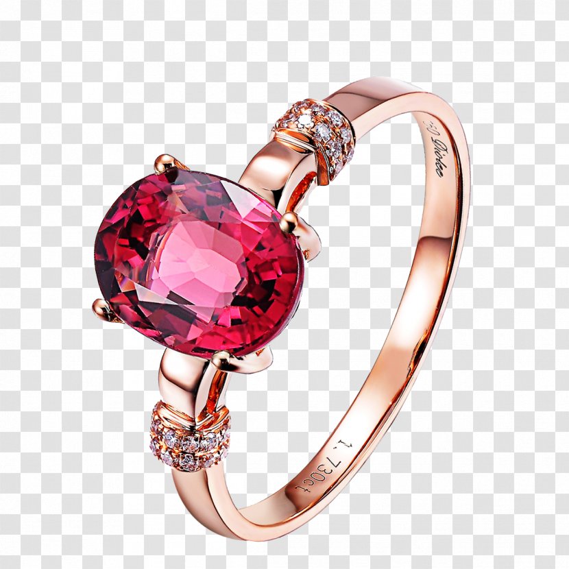 Ring Diamond Ruby Gold - White Rings Transparent PNG