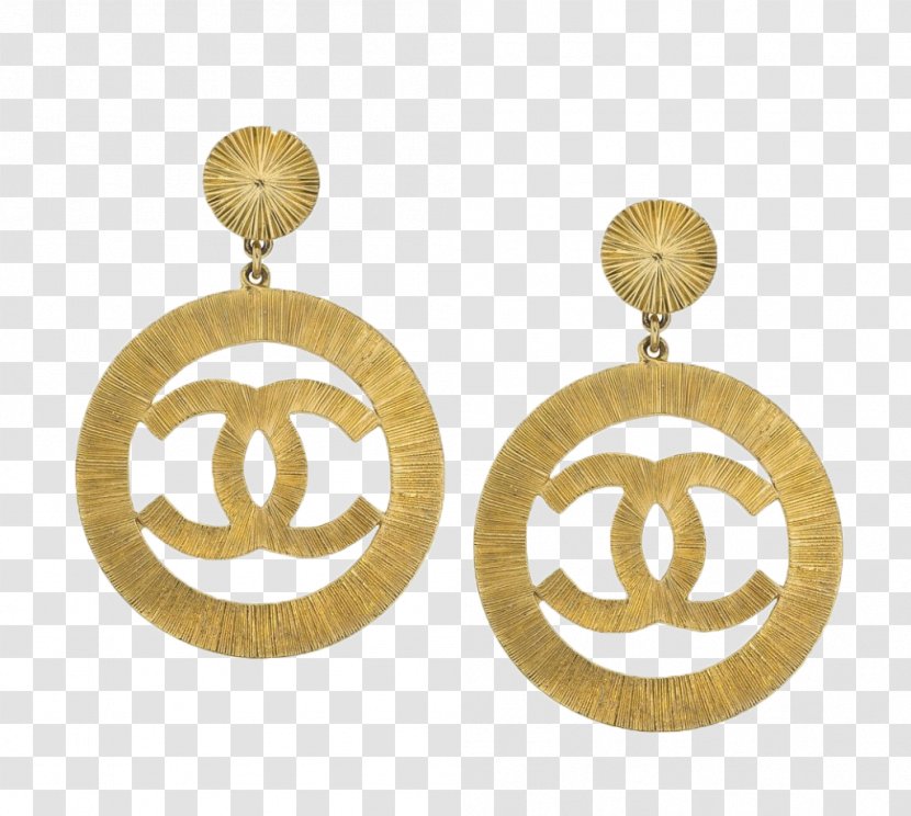 Earring Chanel Jewellery Gold Silver - Haute Couture - Vintage Earrings Transparent PNG