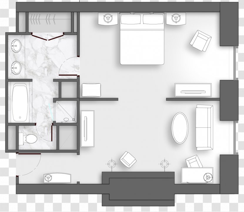 Floor Plan Architecture The Landmark London Marylebone - Bedroom - Schematic Transparent PNG