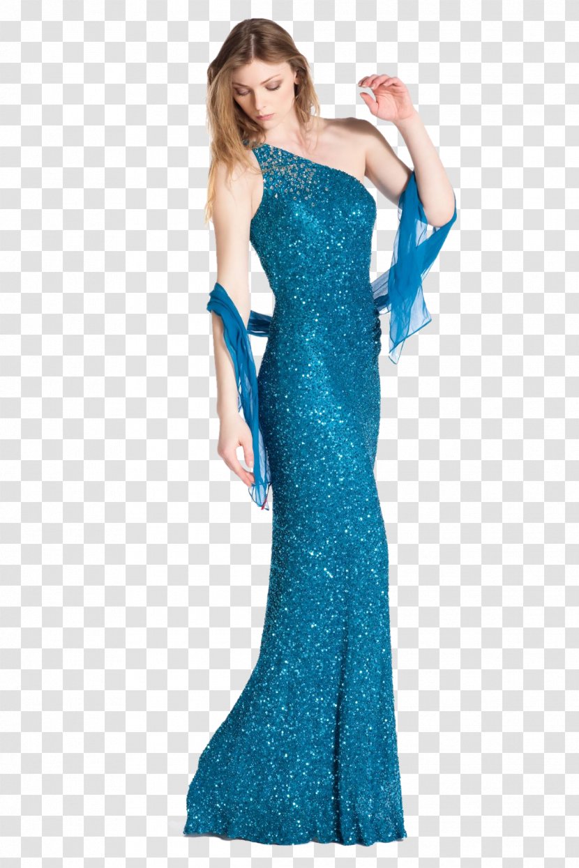 Cocktail Dress Woman Formal Wear Electric Blue - Satin - Tube Transparent PNG