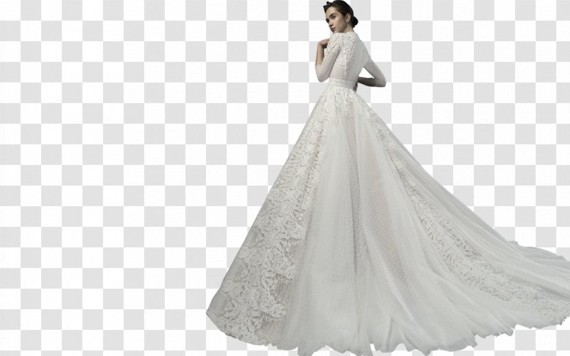 Wedding Dress Party Shoulder Gown - Watercolor Transparent PNG