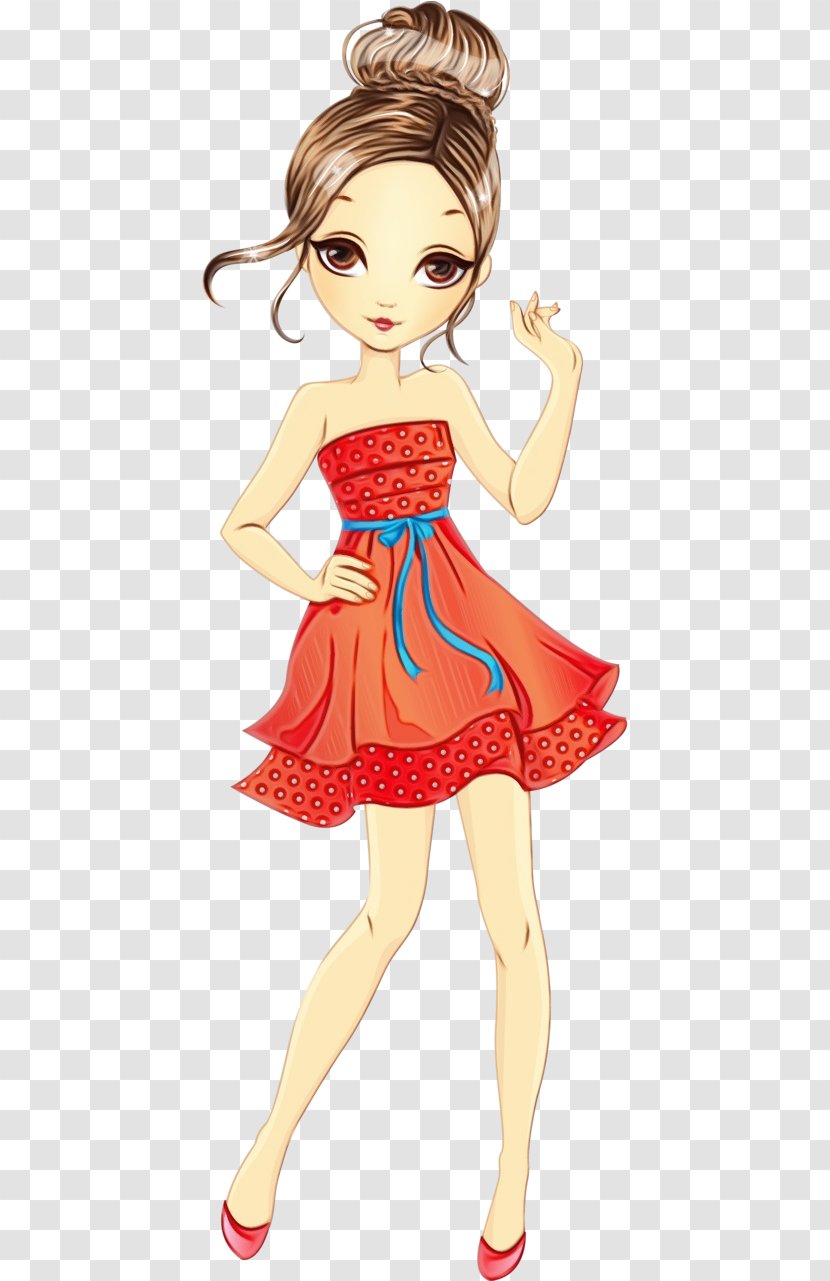 Girl Cartoon - Waist - Style Peach Transparent PNG