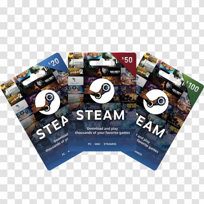 Gift Card Steam Wallet Video Games - Advertising Transparent PNG