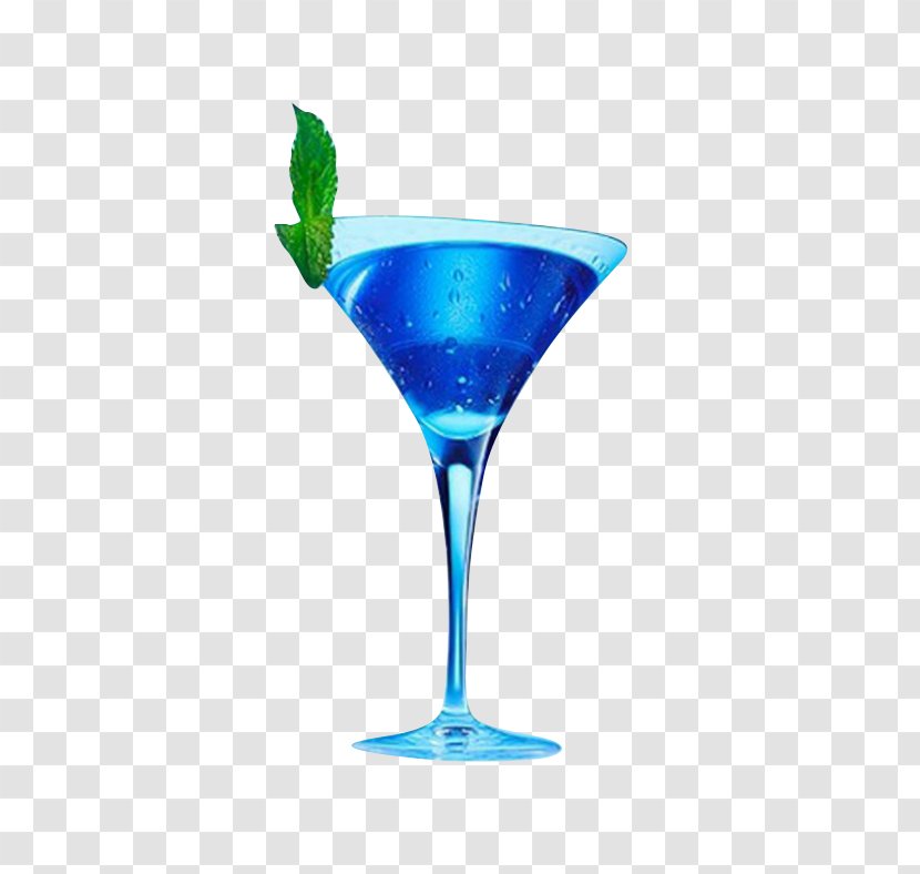 Blue Hawaii Cocktail Kamikaze Martini Wine Glass - Cup Transparent PNG