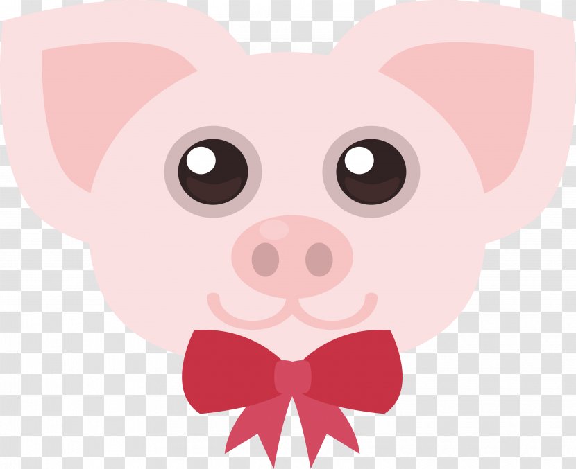 Domestic Pig Pink - Tree - With A Bow Tie Transparent PNG