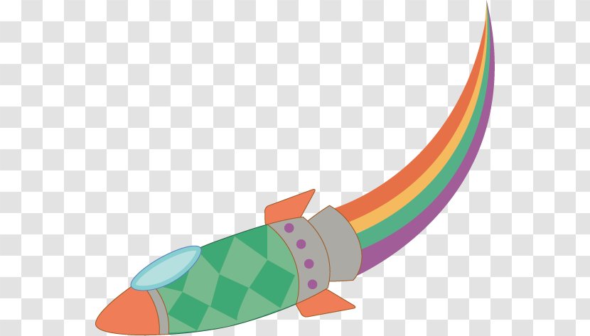 Cartoon Rainbow Illustration - Rocket Transparent PNG