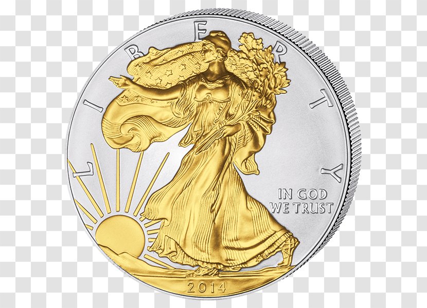 Coin Gold United States Of America American Silver Eagle - Watercolor - Vs Snake Transparent PNG