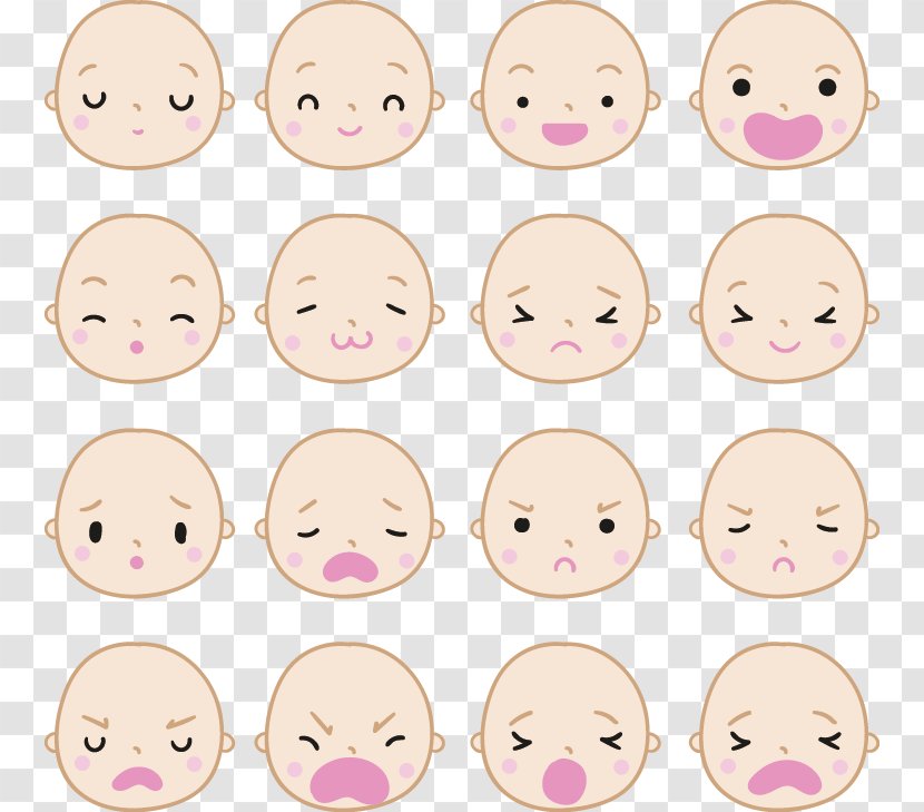 Infant Crying Face Nose - Smile - Baby Picture Transparent PNG