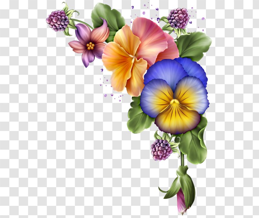 Flower Clip Art - Cut Flowers - Purple Watercolor Transparent PNG