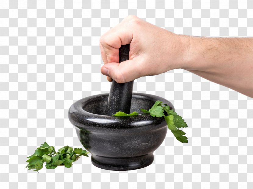 Herb Mortar And Pestle Dietary Supplement Bowl Health - Flowerpot - Parsley Transparent PNG
