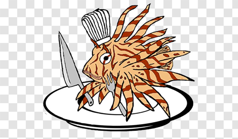 Sebastian Red Lionfish Indo-Pacific Clip Art - Artwork - Fish Cooked Transparent PNG