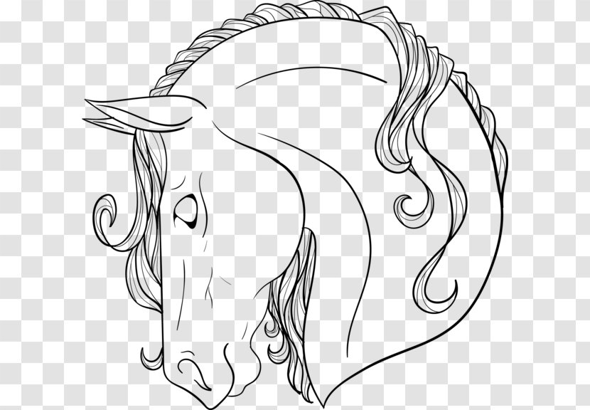 Arabian Horse Mane Line Art American Paint Drawing - Flower - Painting Transparent PNG