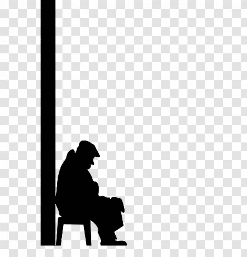 Royalty-free Stock Illustration - Photography - Silhouette Of Man Sitting Against The Wall Transparent PNG