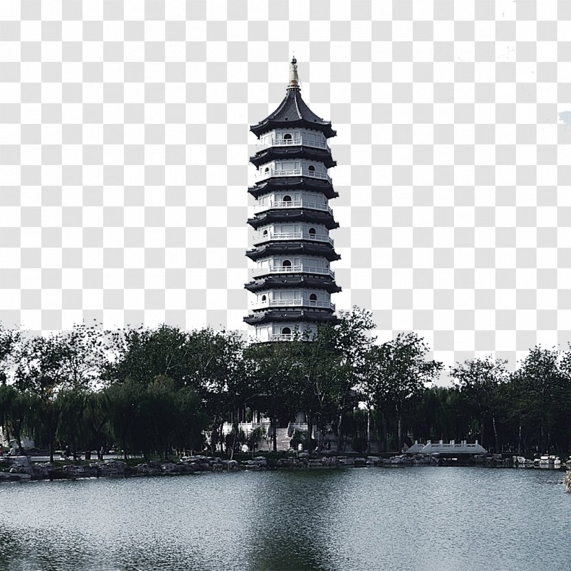 Leifeng Pagoda West Lake Black And White - Lei Tower Free Pictures Transparent PNG