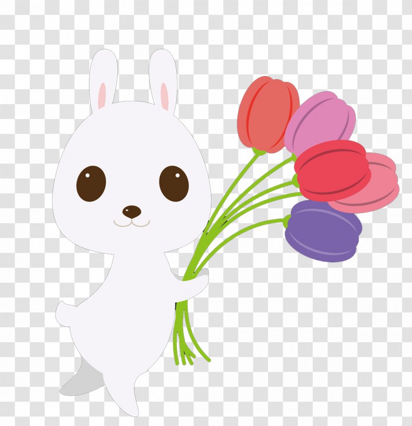 Rabbit Easter Bunny Clip Art - Plant - Cartoon Transparent PNG