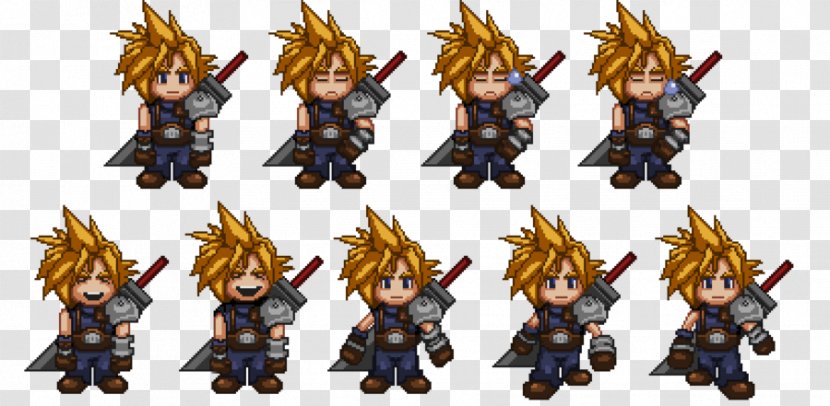 Cloud Strife Final Fantasy VII Sprite Video Game - Fictional Character Transparent PNG