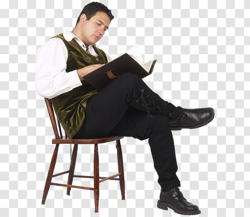 Man With Book Reading Library Sitting Transparent PNG