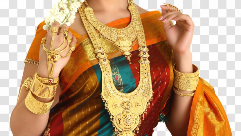 Jewellery Earring Necklace Gold Jewelry Design - G R Thanga Maligai - Model Transparent PNG