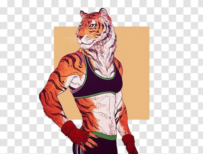 Anthropomorphism Art Furry Fandom Illustration - Heart - Tiger Transparent PNG