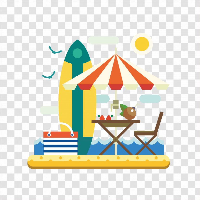 Beach Flat Design - Area - Parasol Transparent PNG