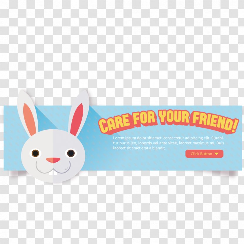 Vector Bunnies Banner - Cartoon - Color Transparent PNG