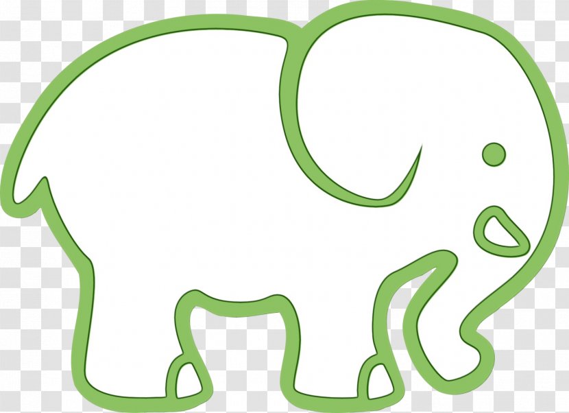 Indian Elephant - Drawing - Green Transparent PNG