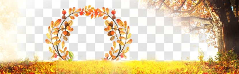Yellow Autumn Advertising - Petal - Wreath Transparent PNG