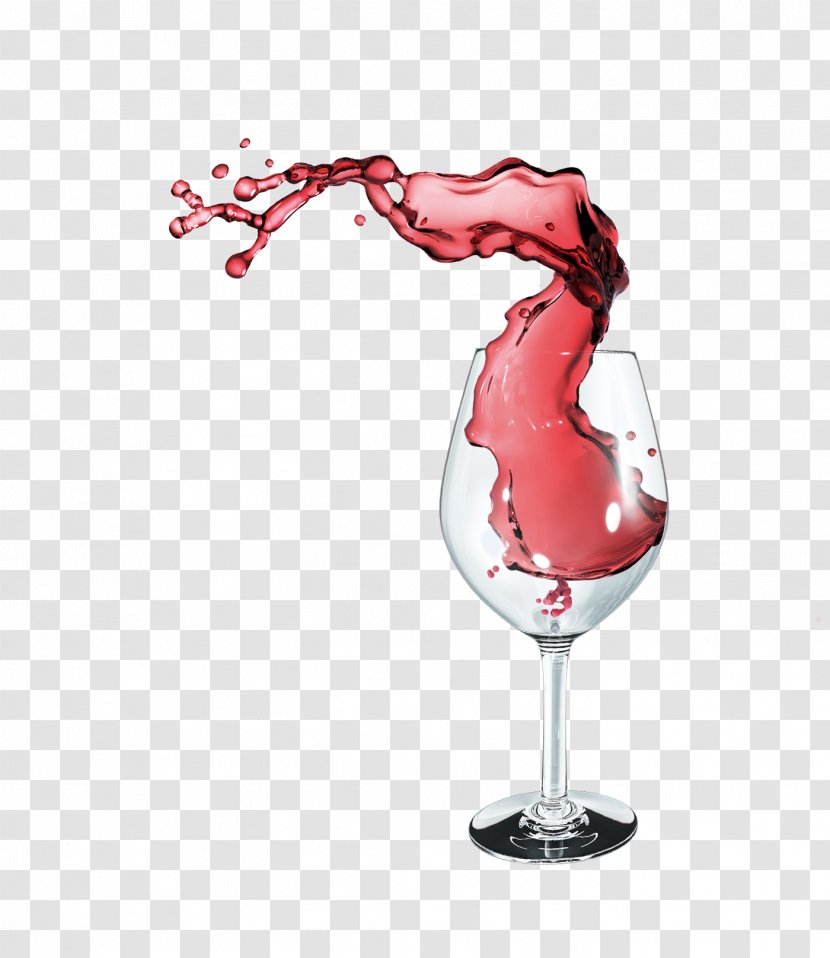 Red Wine Glass Computer File - Champagne Stemware - Spilled Transparent PNG