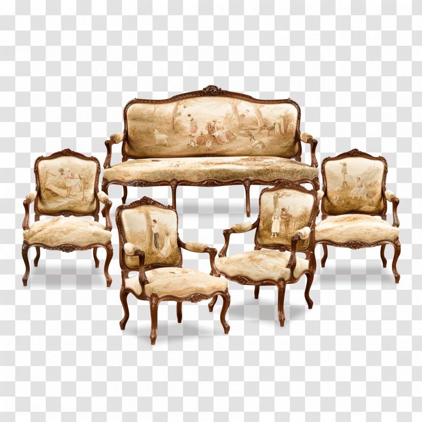 Table Loveseat Antique Furniture Aubusson - Garden - Exquisite Carving. Transparent PNG