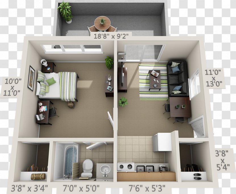 College Park Apartments Floor Plan House Bedroom - Loft - Apartment Transparent PNG