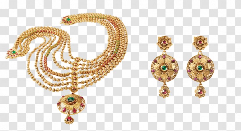 Necklace Earring Jewellery Gemstone Bride - Jewelry Design - Gold Beads Transparent PNG