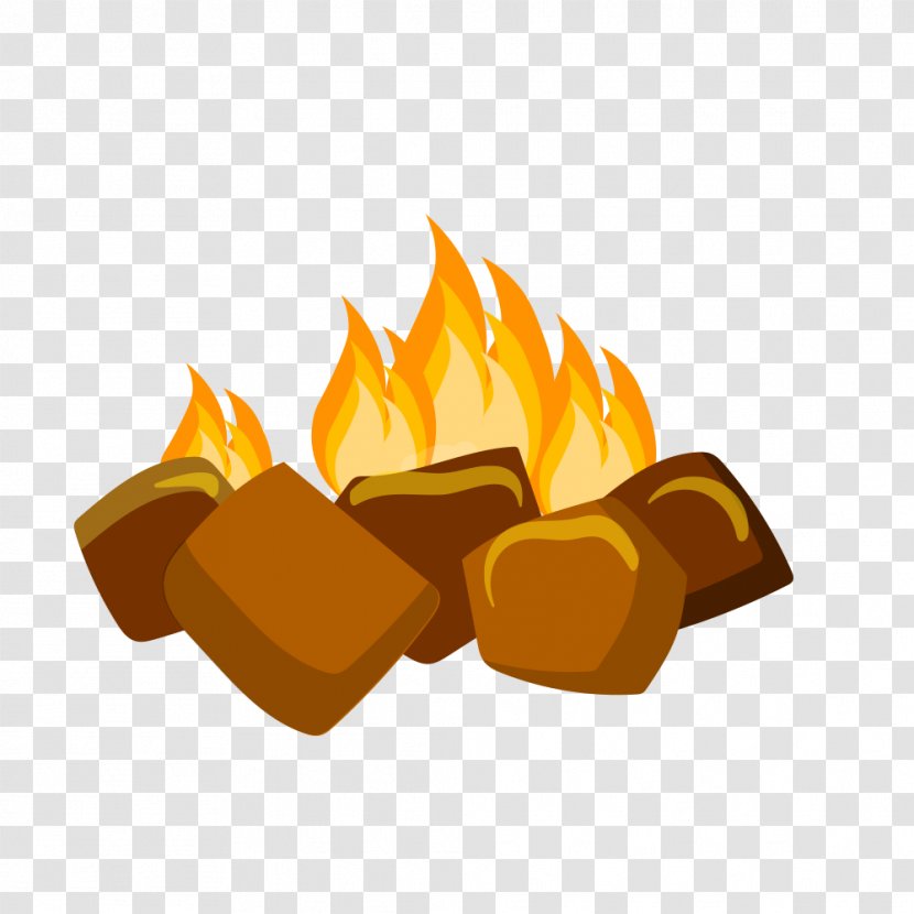 Fire Charcoal Flame Clip Art - Food - Hand-painted Campfire Transparent PNG