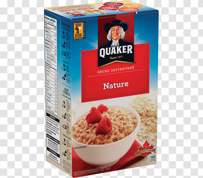 Quaker Instant Oatmeal Breakfast Cereal Vegetarian Cuisine Oats Company - Apple Transparent PNG