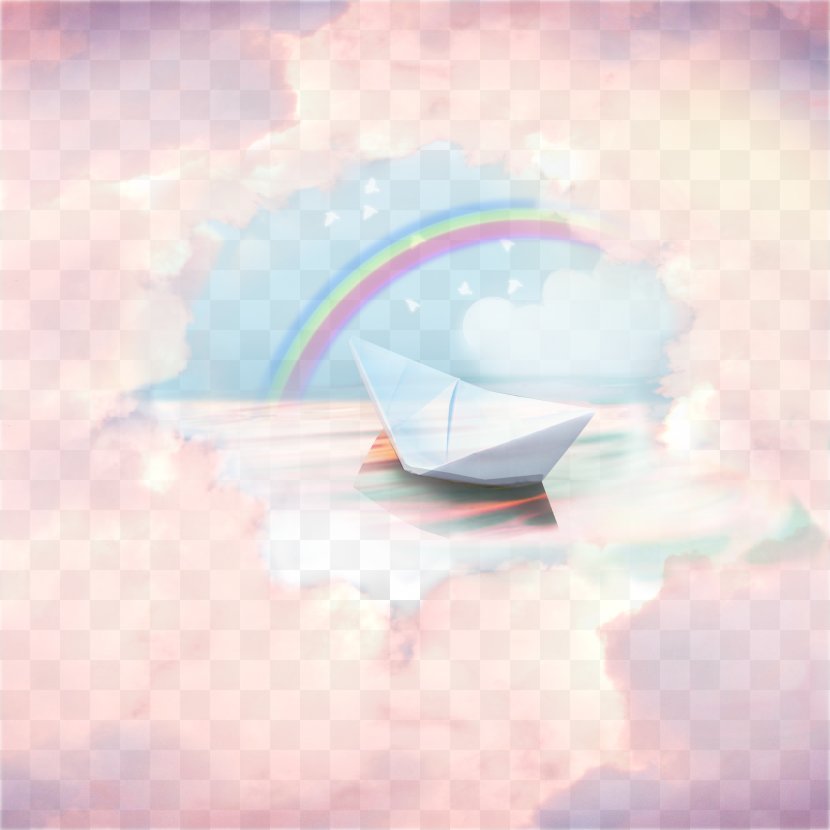 Designer Rainbow - Paper Boat Transparent PNG