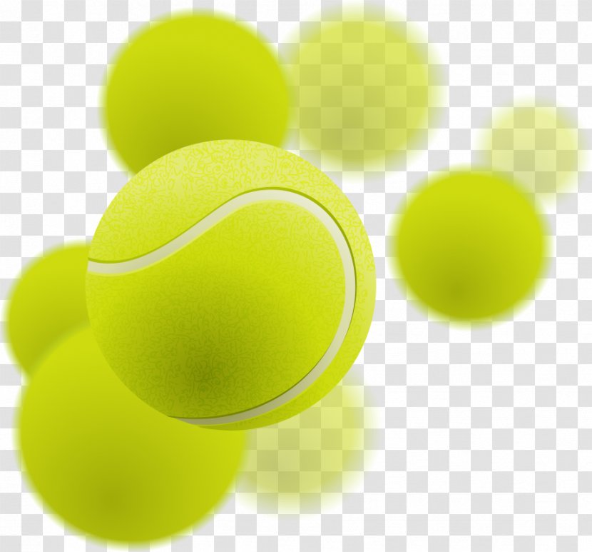 Tennis Ball Green Circle - Vector Transparent PNG