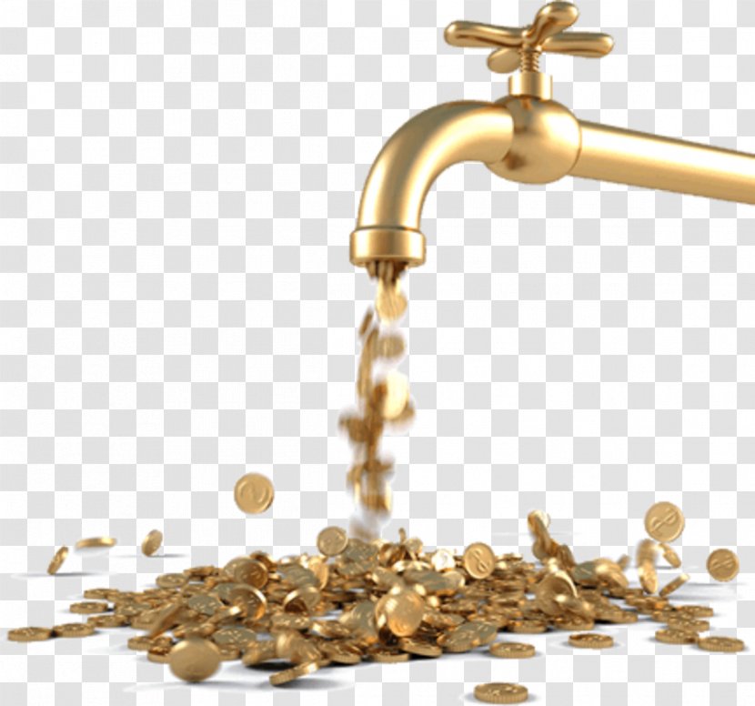 Money Cash Flow Funding Finance Investment - Brass - Falling Transparent PNG
