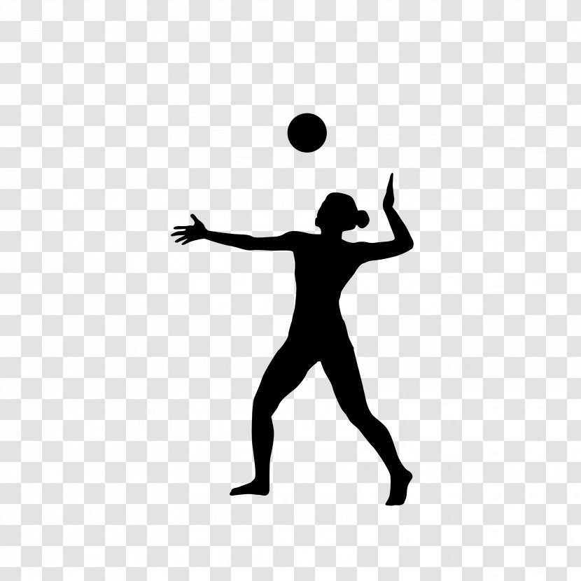 Volleyball Silhouette Sport - Woman Playing Volleyball,Sketch Transparent PNG