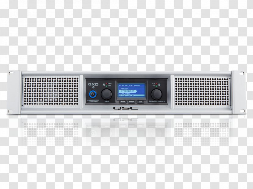 Audio Power Amplifier Loudspeaker QSC Products Gain - Ohm - Amplifiers Transparent PNG