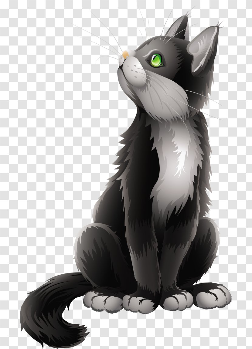 Black Cat Kitten Clip Art - Like Mammal Transparent PNG