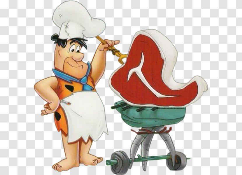 Fred Flintstone Dino Barbecue Grill Ribs Churrasco - Drawing - Cartoon Transparent PNG