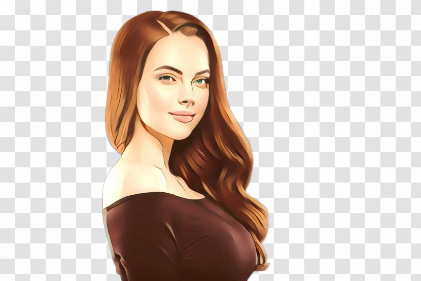 Hair Face Skin Hairstyle Beauty - Long Brown Transparent PNG