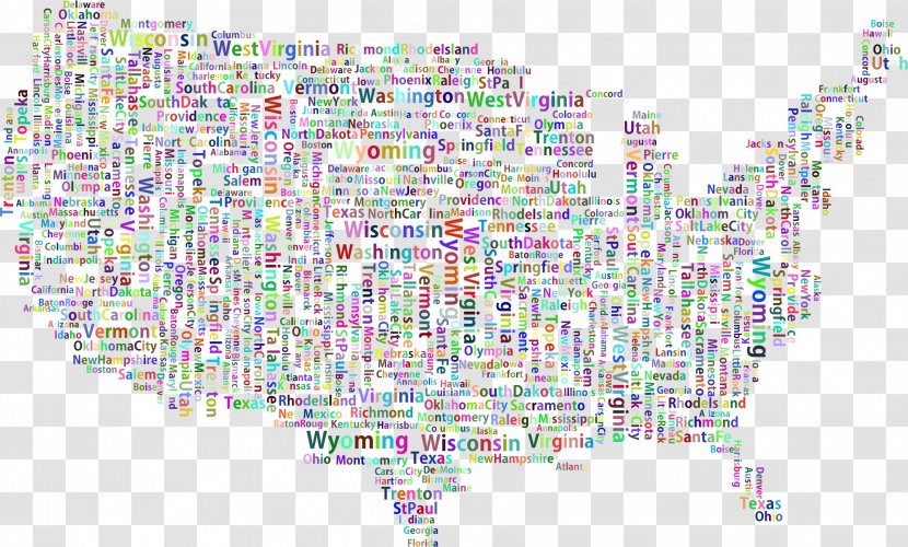 Flag Of The United States Map Word U.S. State - Text Transparent PNG