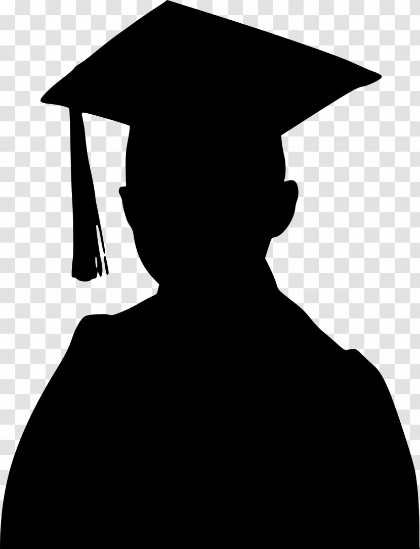 Graduation Ceremony Square Academic Cap Silhouette Clip Art - Black Transparent PNG